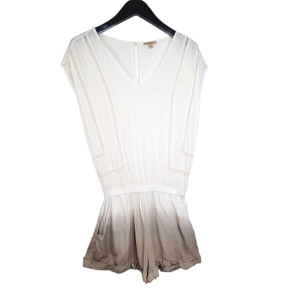 Anama White Forest Green Ombre SOFT Romper - Picture 1 of 6